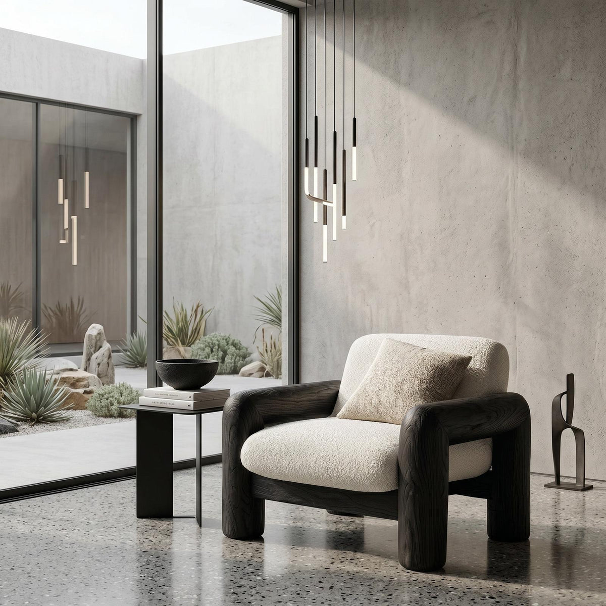 Modern Chunky Frame Armchair For Cozy Living Room
