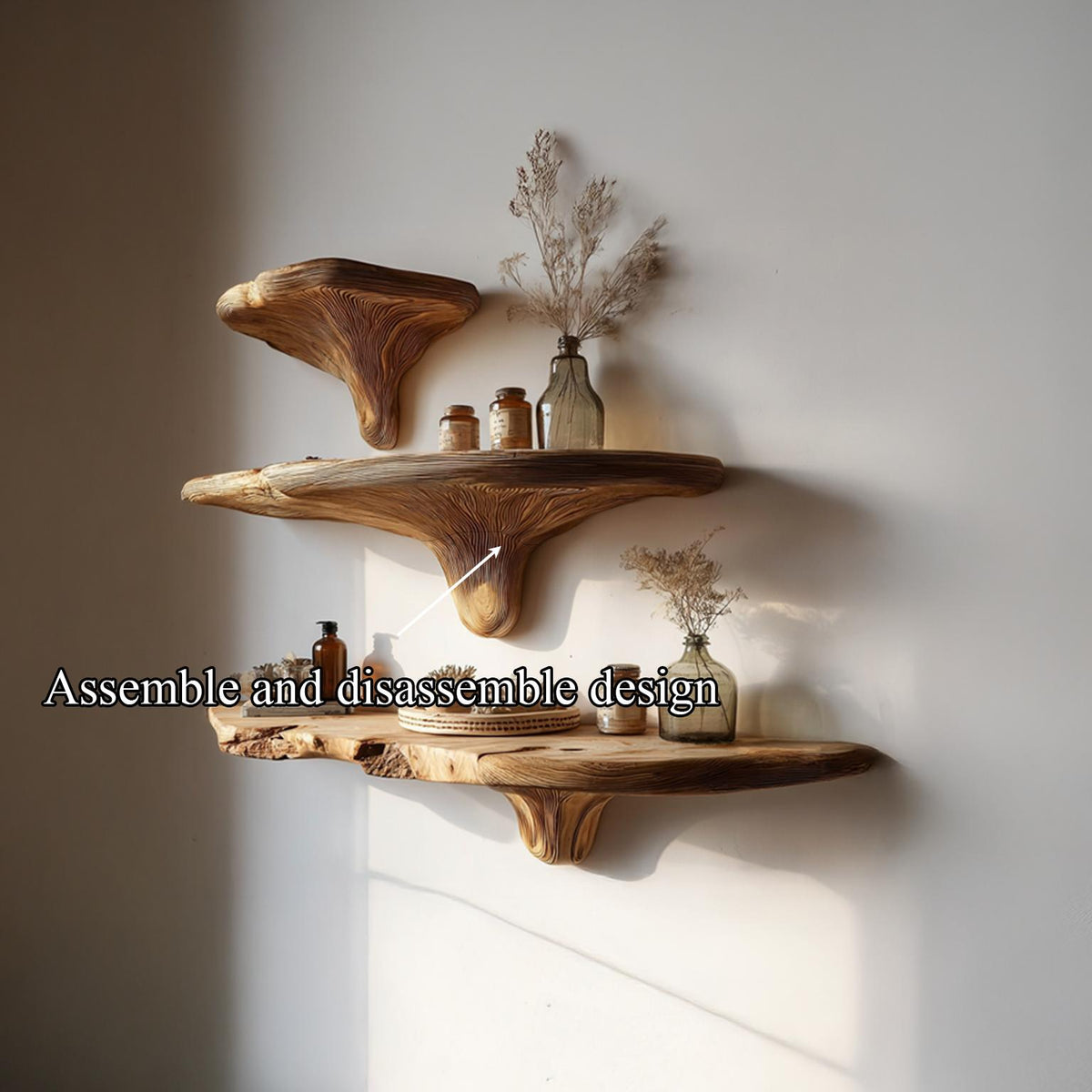 Rustic Artistic Musrhroom Shelf for Modern Living Room