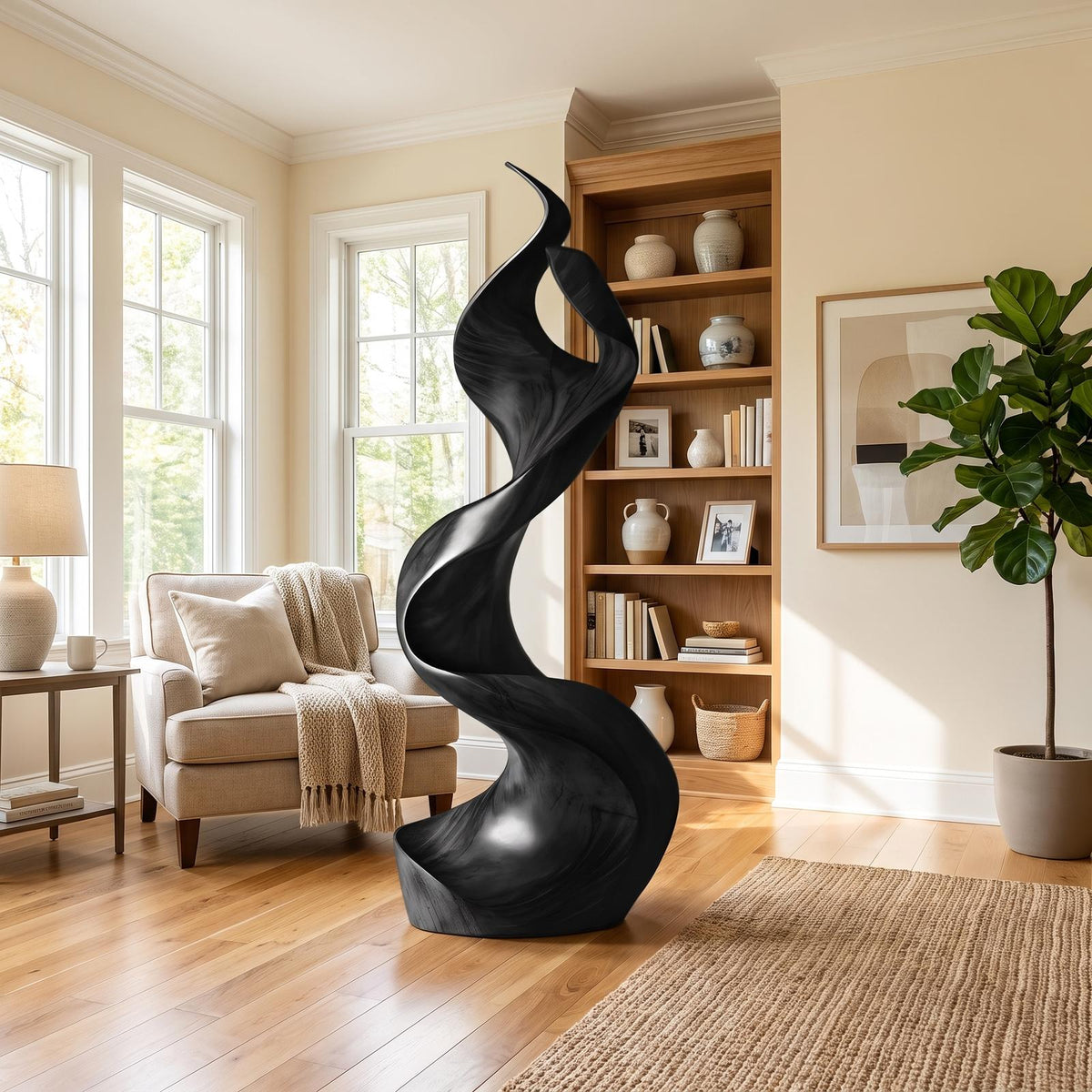 Rustic Large Wooden Sculpture For Furniture Art Feature