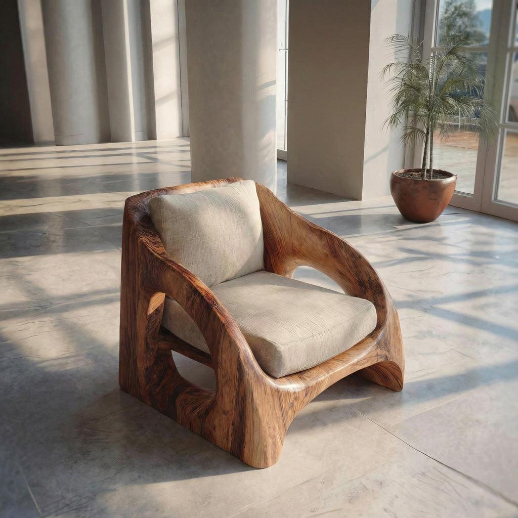Mid Century Armchair With Sculptural Design For Living Room RTTHHNCHR102