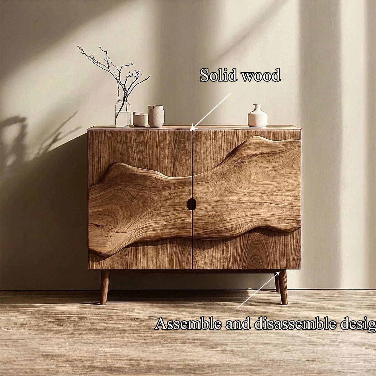 Organic Modern Display Storage Cabinet For Living Room And Entryway SINLSASC357