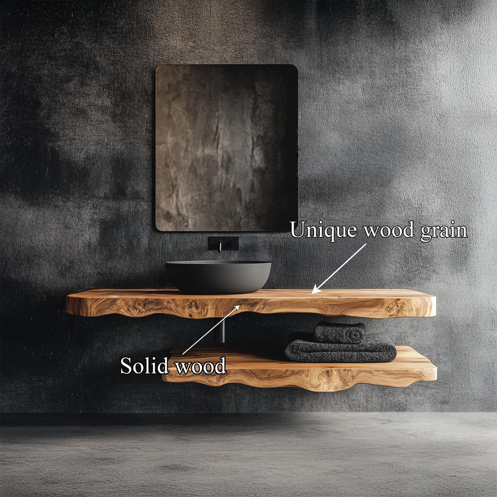 Rustic Bathroom Vanity Shelf Farmhouse Wood Bathroom Accent SINLSABRV243