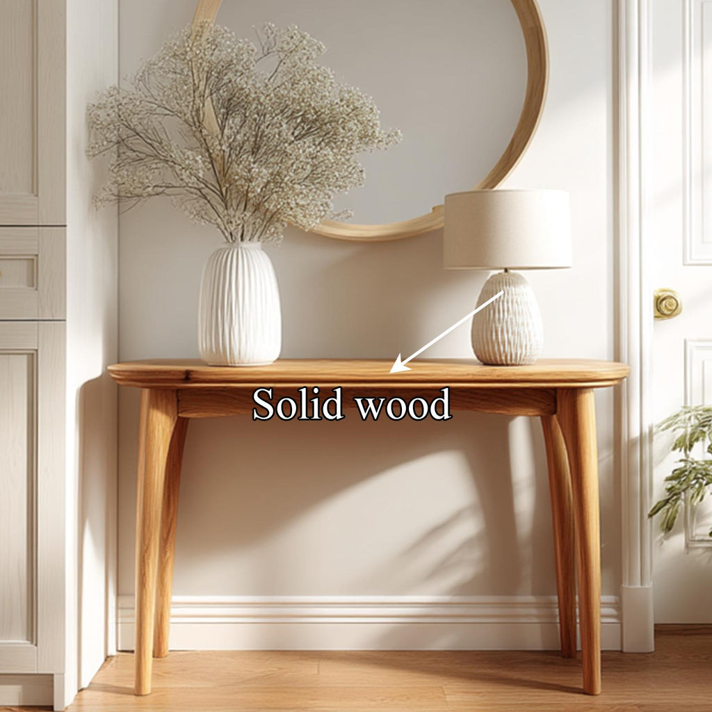 Mid Century Solid Wood Console Table with Storage, Hallway & Entryway Accent Sofa Table, Model