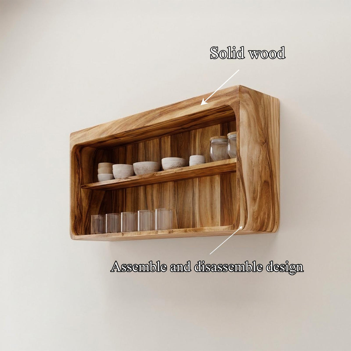 Rustic Wall Display Cabinet For Kitchen Or Dining Area