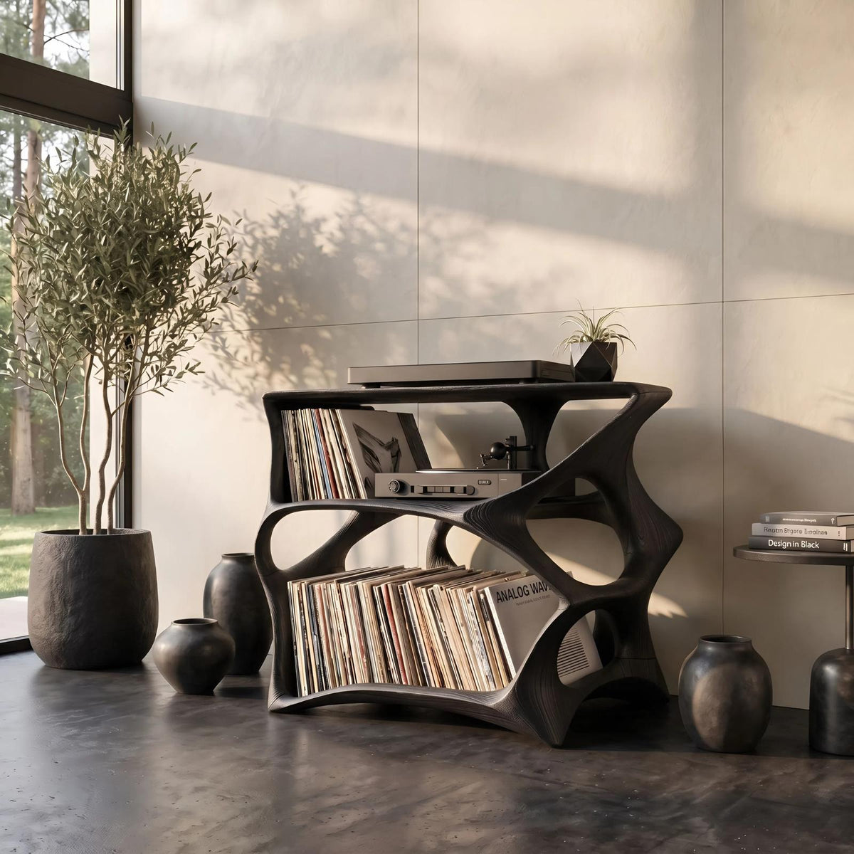 Farmhouse Record Stand Cozy Living Room Furniture