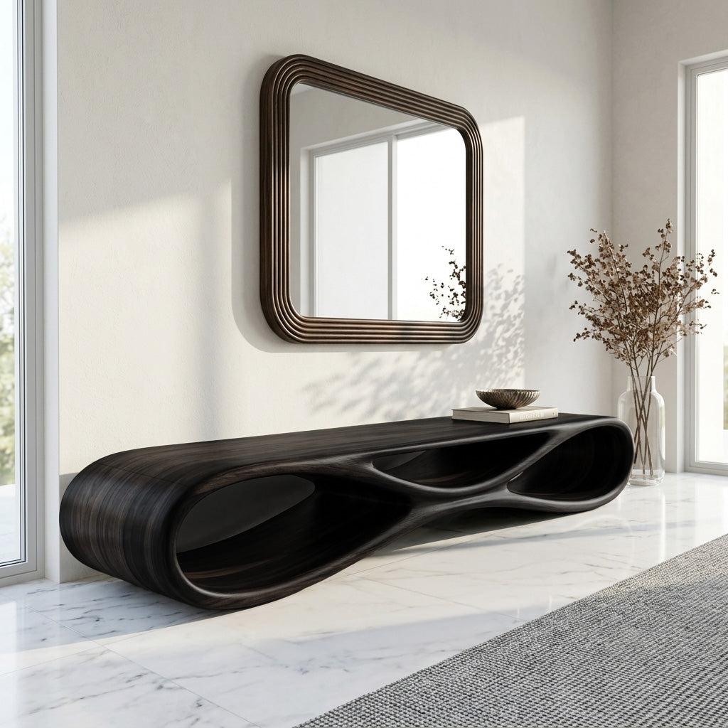 Spry Interior Modern Organic Wood Bench, Elegant Entryway Hallway Seating, Rustic Dining Accent Bench for Living Room - RTTHHNCHR146