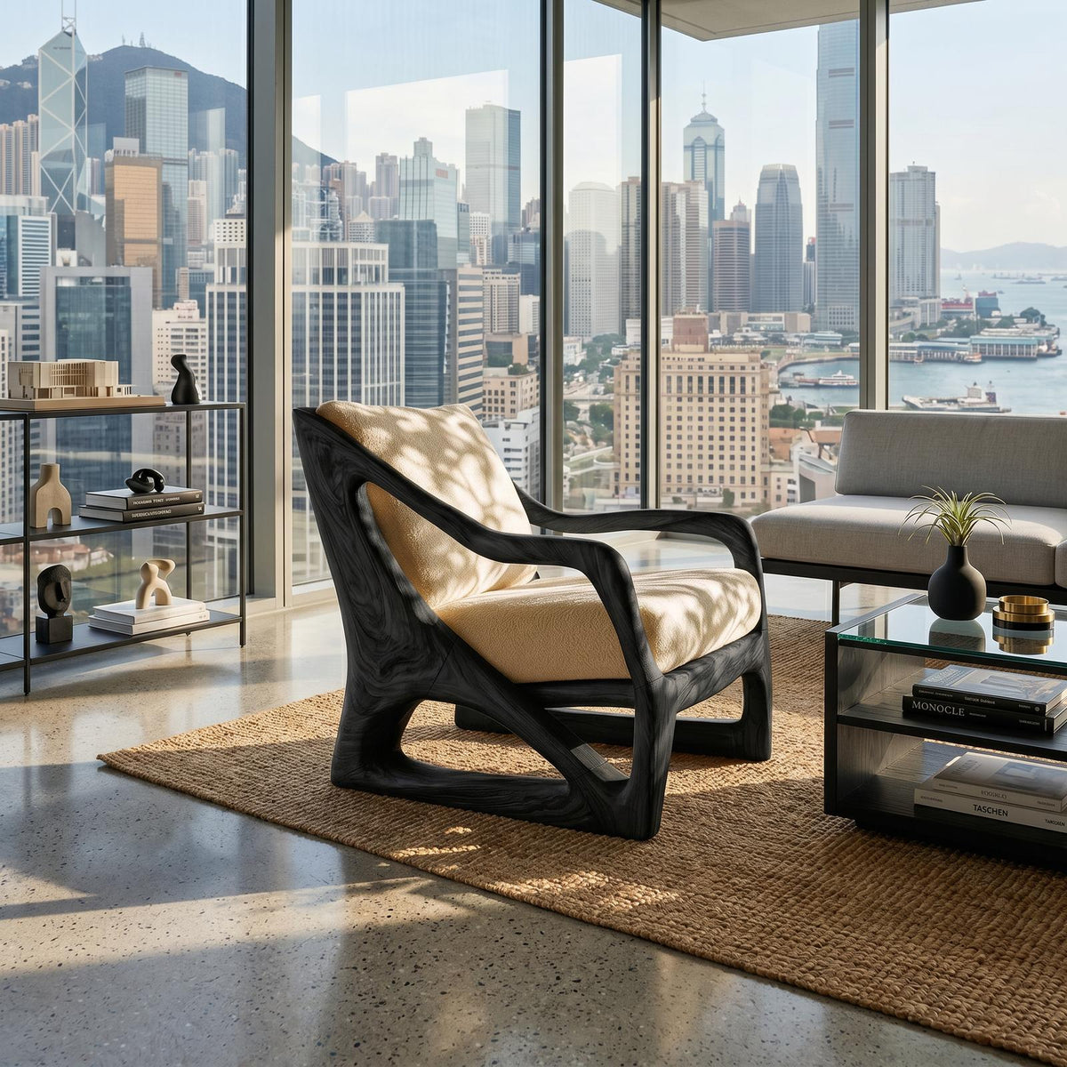 Modern Organic Wooden Armchair Luxury Living Space SILDTTRCHR020