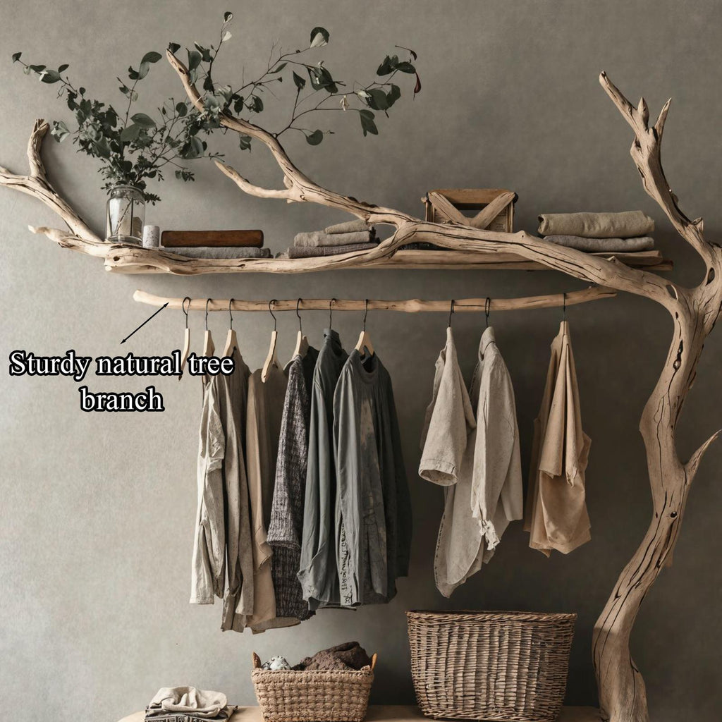 Standing Corner Rack Tree Branch Rustic Coat Hanger Coat Rack