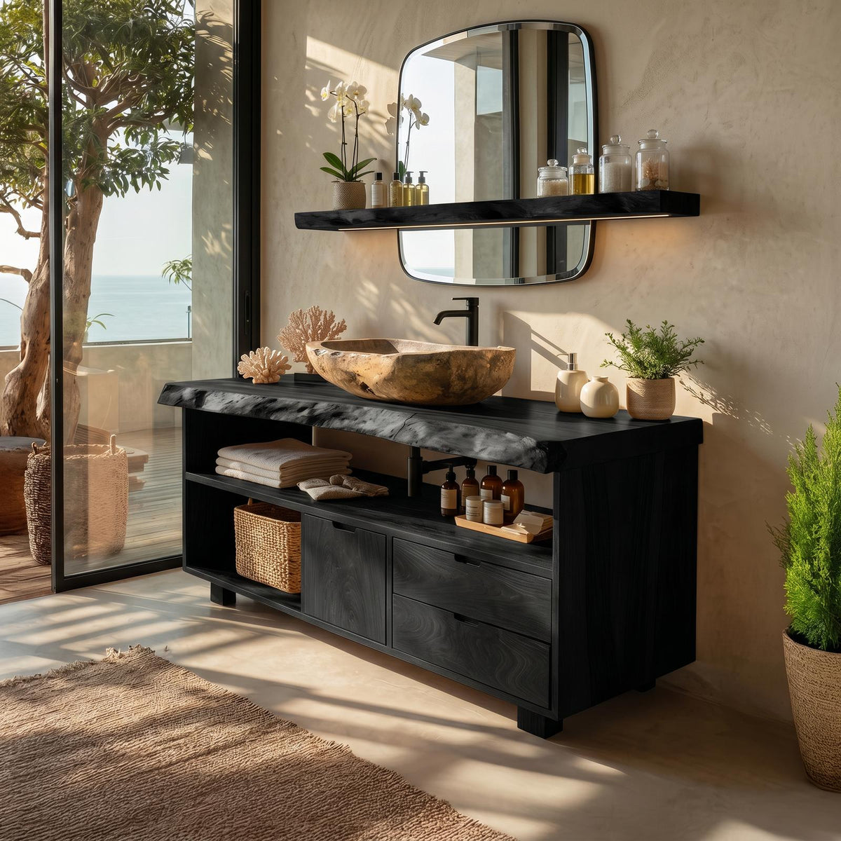Modern Mid Century Vanity For Bathroom Makeover SILDTTRBRV030