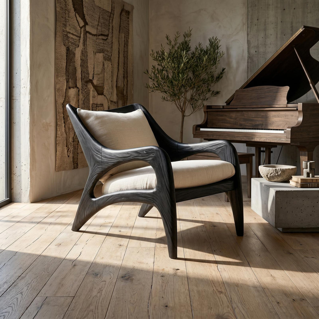 Contemporary Wooden Lounge Chair for Refined Porch Living