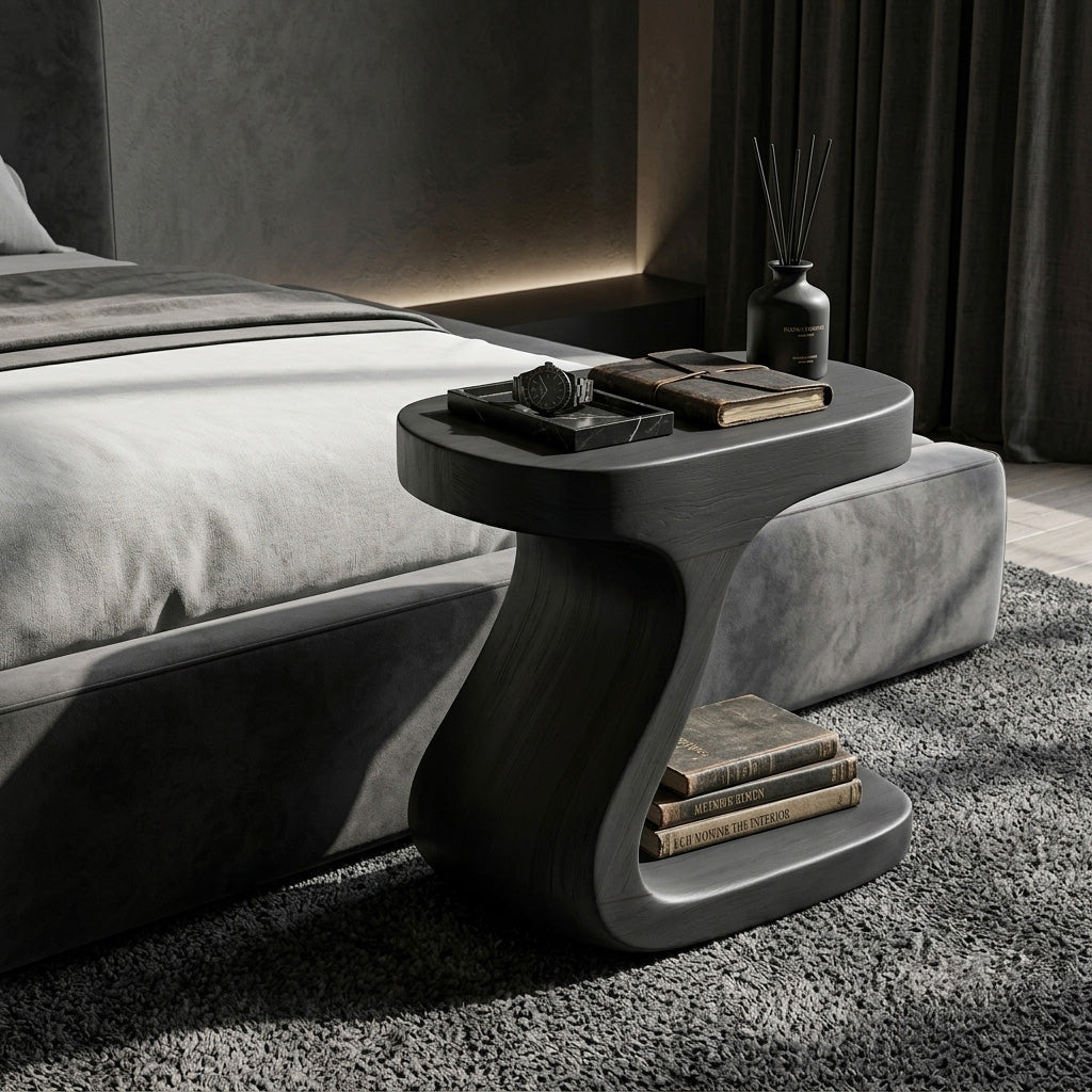 Minimalist Organic Shaped Nightstand For Bedroom RTTHHNNS001