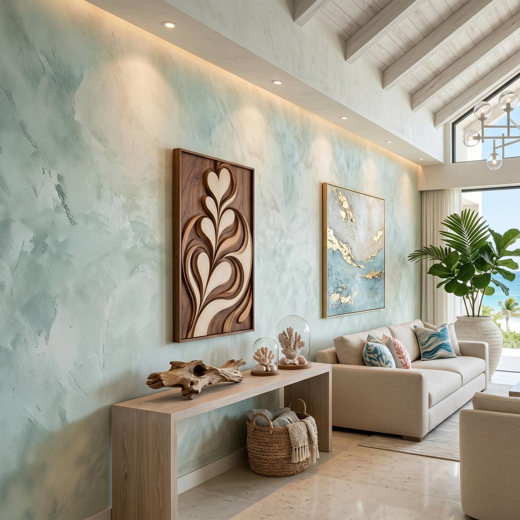 Contemporary Latte Leaf Wall Art For Living Room SILDTTNWA175