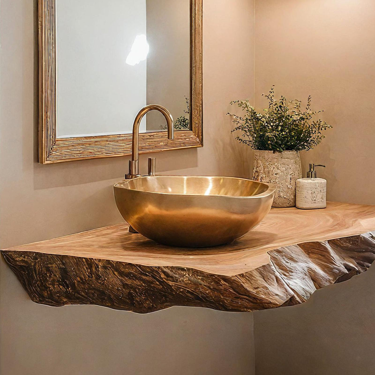 Live Edge Wood Bathroom Shelf SILDTBRV049