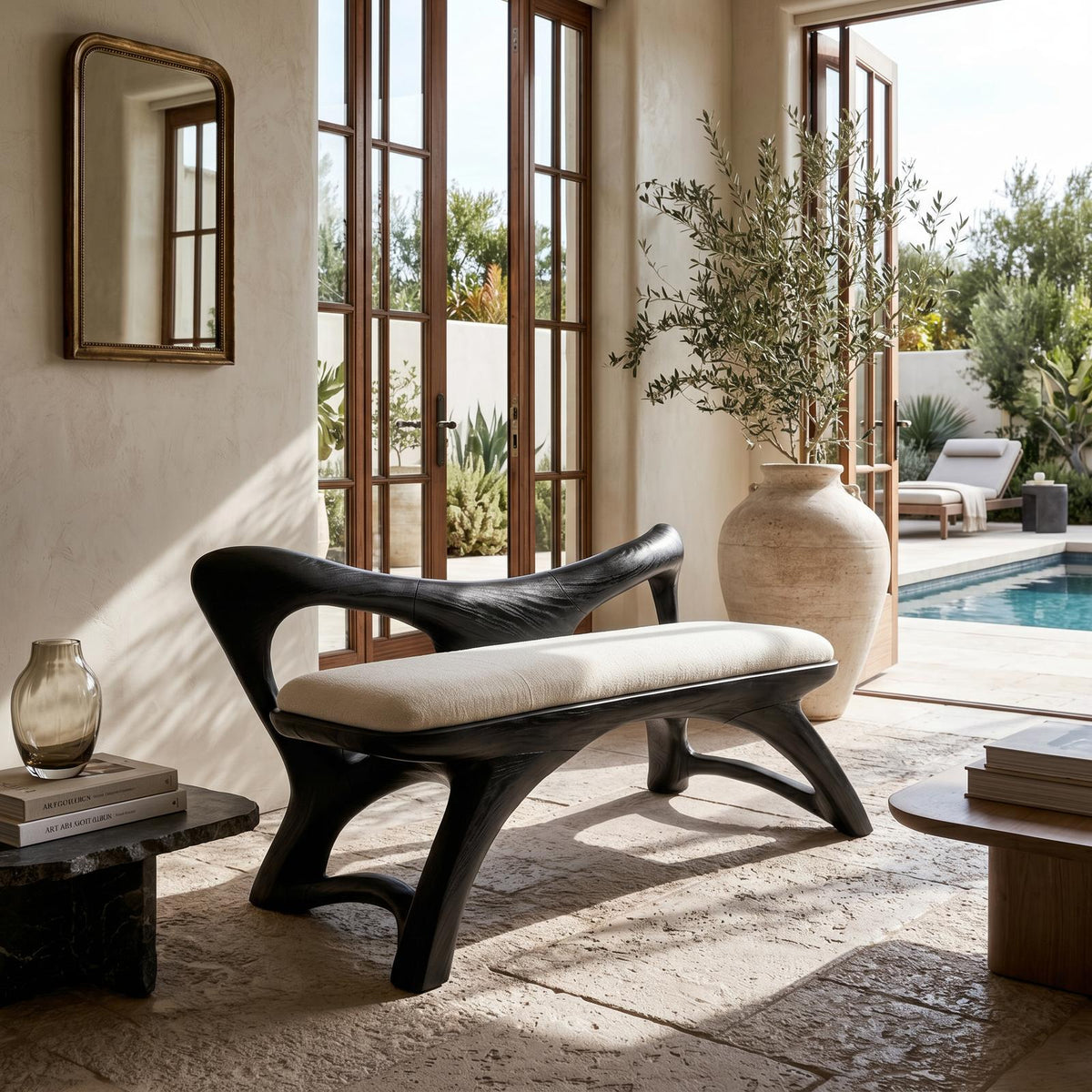 Organic Modern Wooden Bench Luxury Entryway SILDTTRBEN053