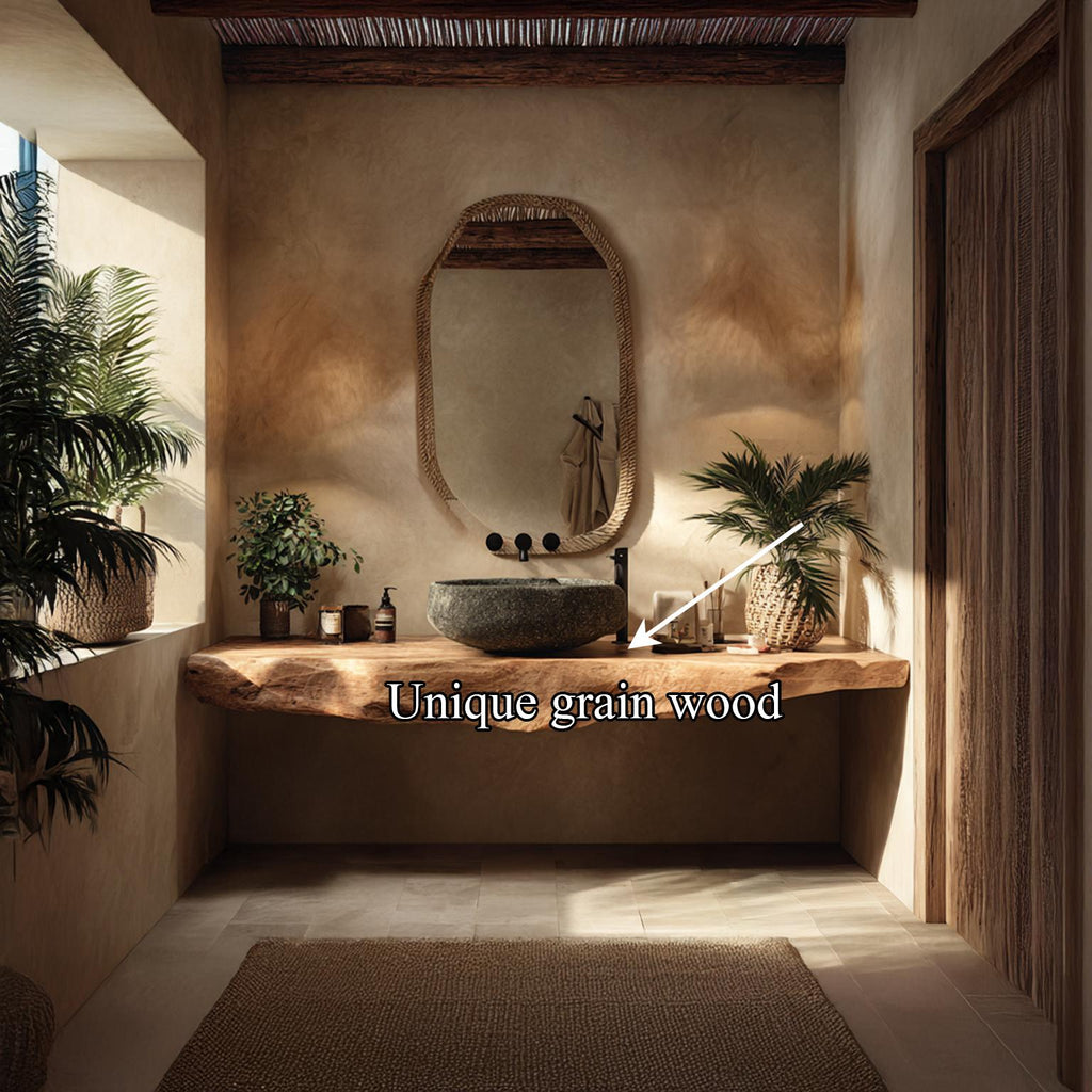 Rustic Floating Shelf Single Vanity Bathroom