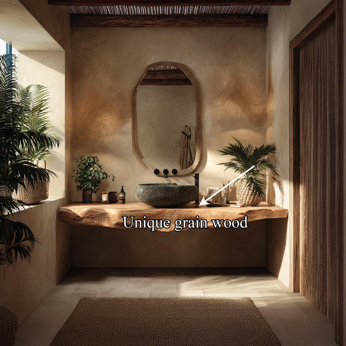 Rustic Floating Shelf Single Vanity Bathroom