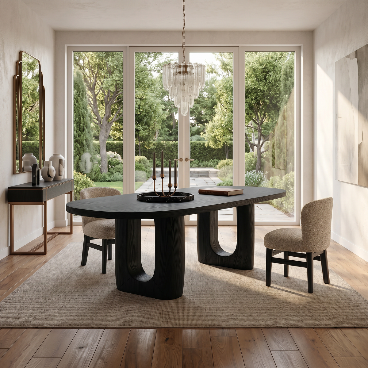 Organic Dining Room Table, Handcrafted Luxury Solid Wood Kitchen Table for Modern Dining Spaces