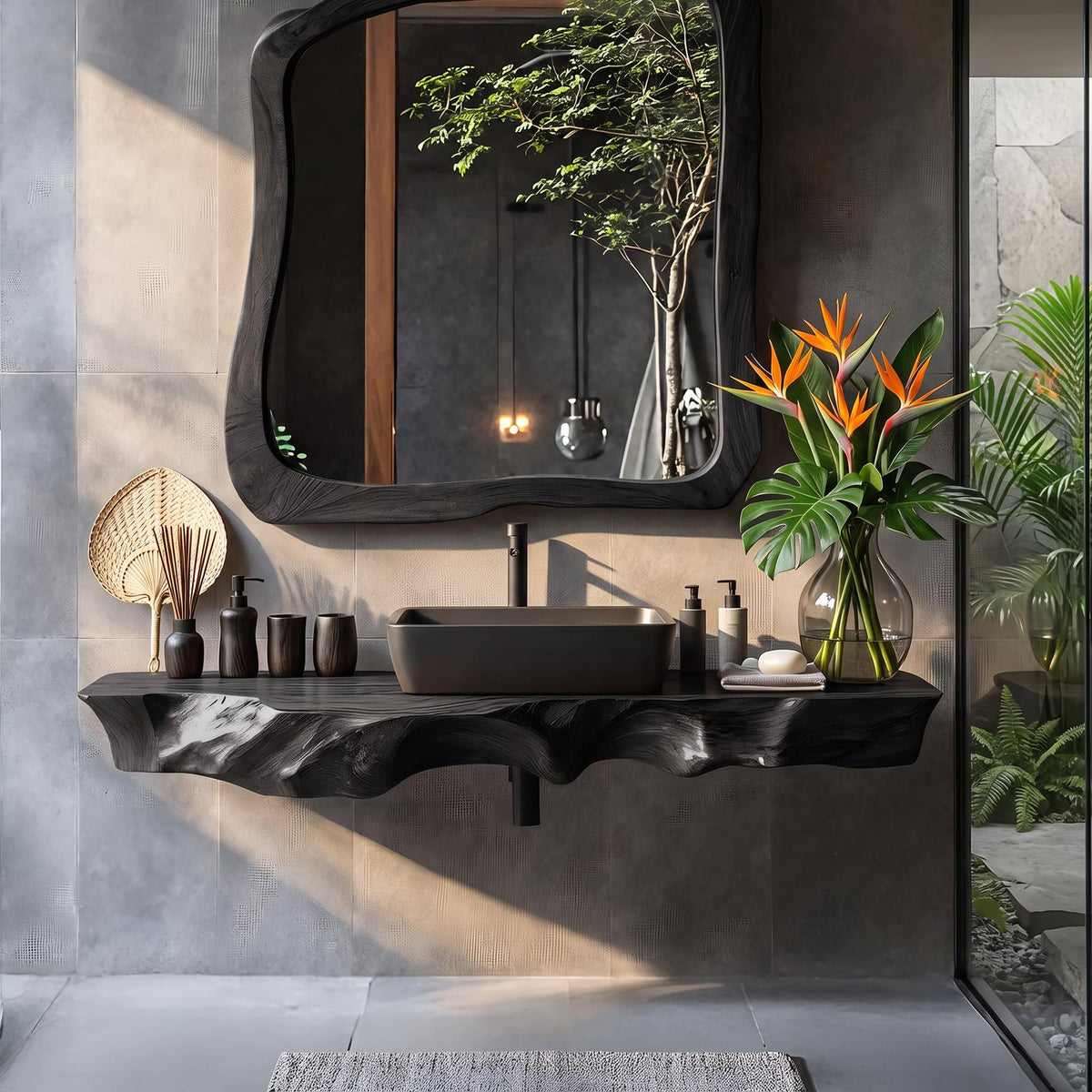 Farmhouse Solid Wood Bathroom Vanity Console, Handcrafted Rustic Wooden Washbasin Cabinet Base with Shelf