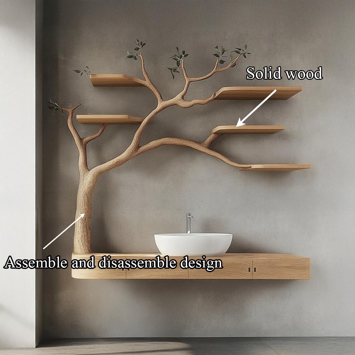 Rustic Organic Floating Tree Vanity Bathroom Or Spa Room