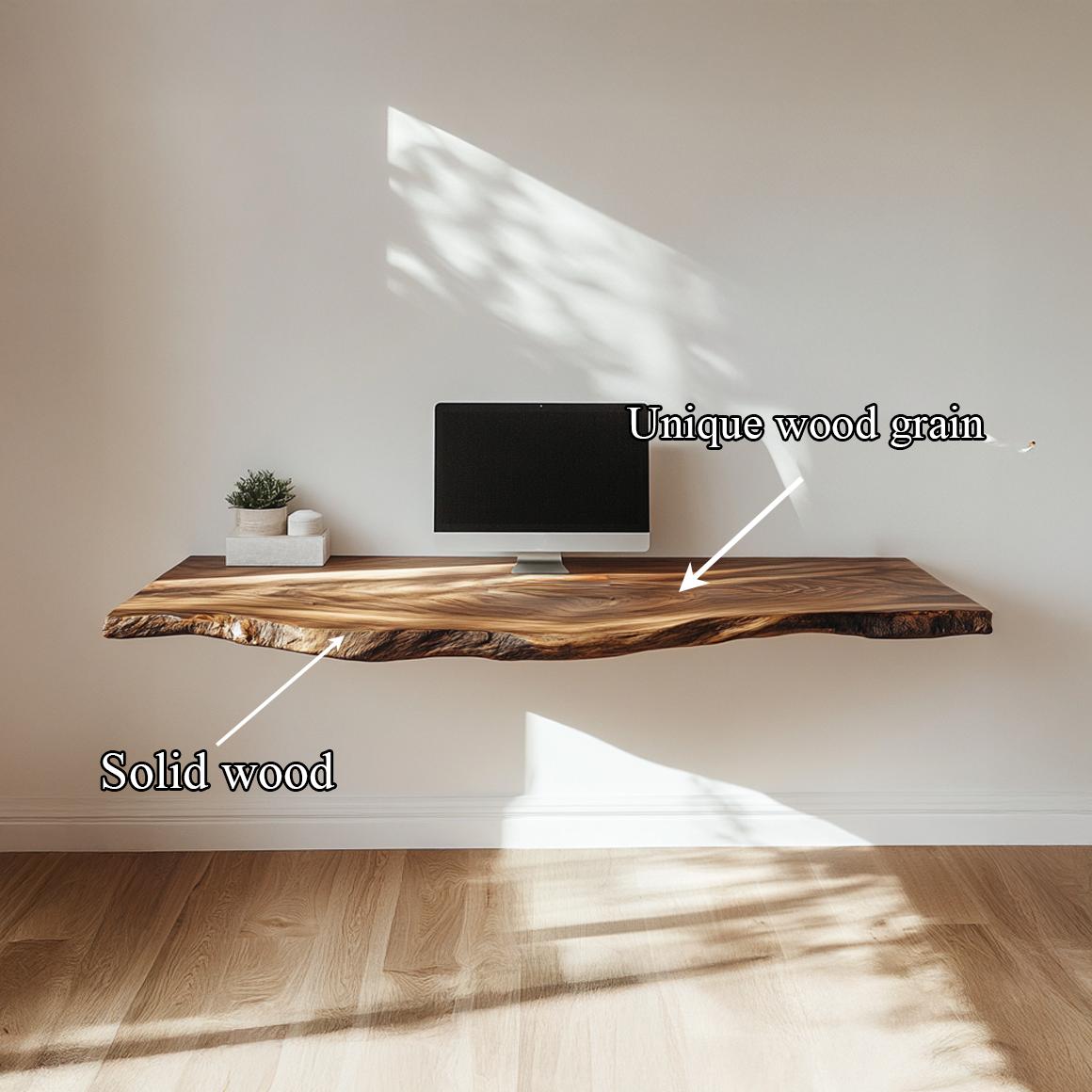 Rustic Floating Shelf Desk Area Living Room Or Office