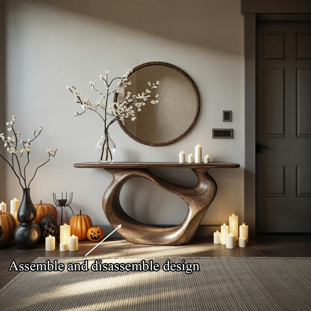 Rustic Tree Branch Console Table, Handcrafted Real Wood Entryway Table, Spooky Gothic Sofa Accent Furniture