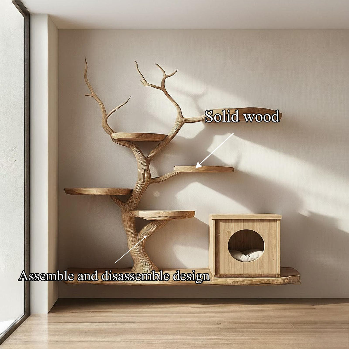 Midcentury Wooden Tree Cat Climbing Furniture Home SINLSATT114