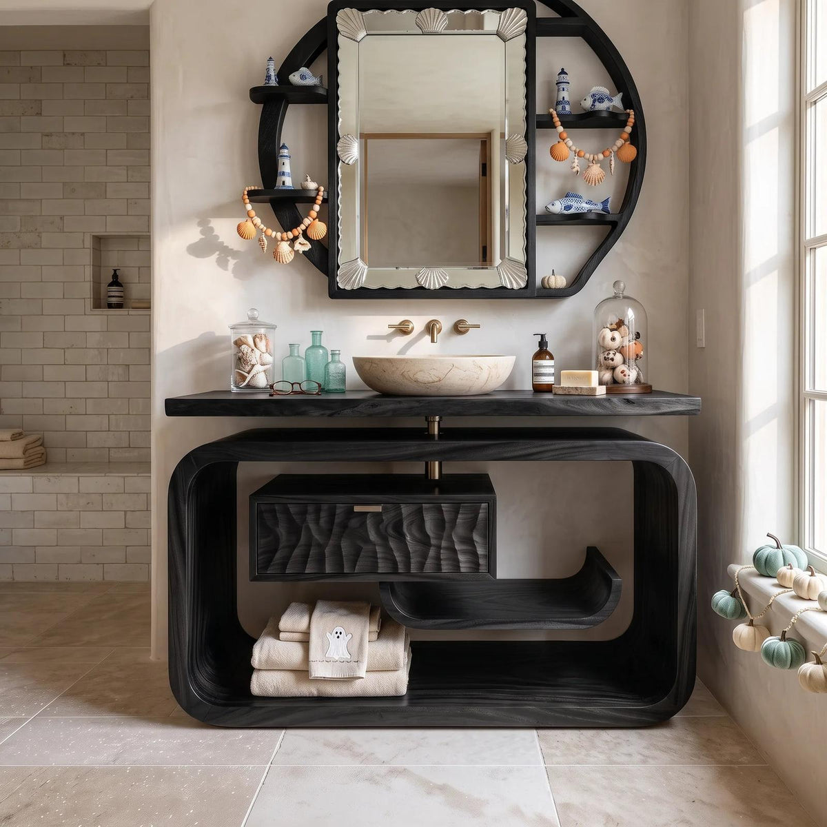 Farmhouse Skull Bathroom Vanity Contemporary Bathroom