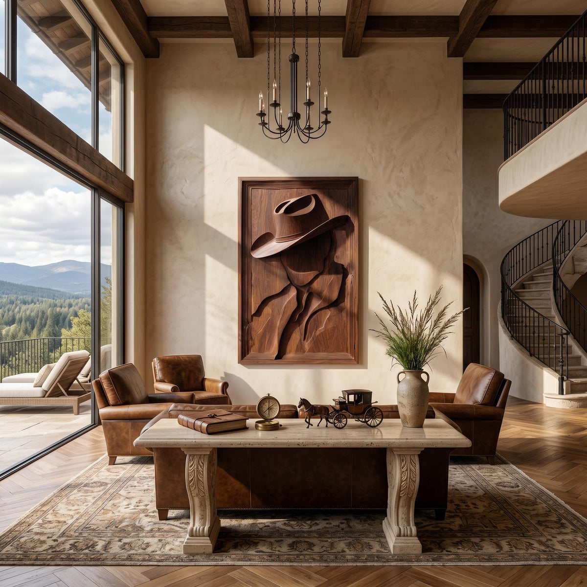 Contemporary Ranch Inspired Wall Art For Lounge Space SILDTTNWA147