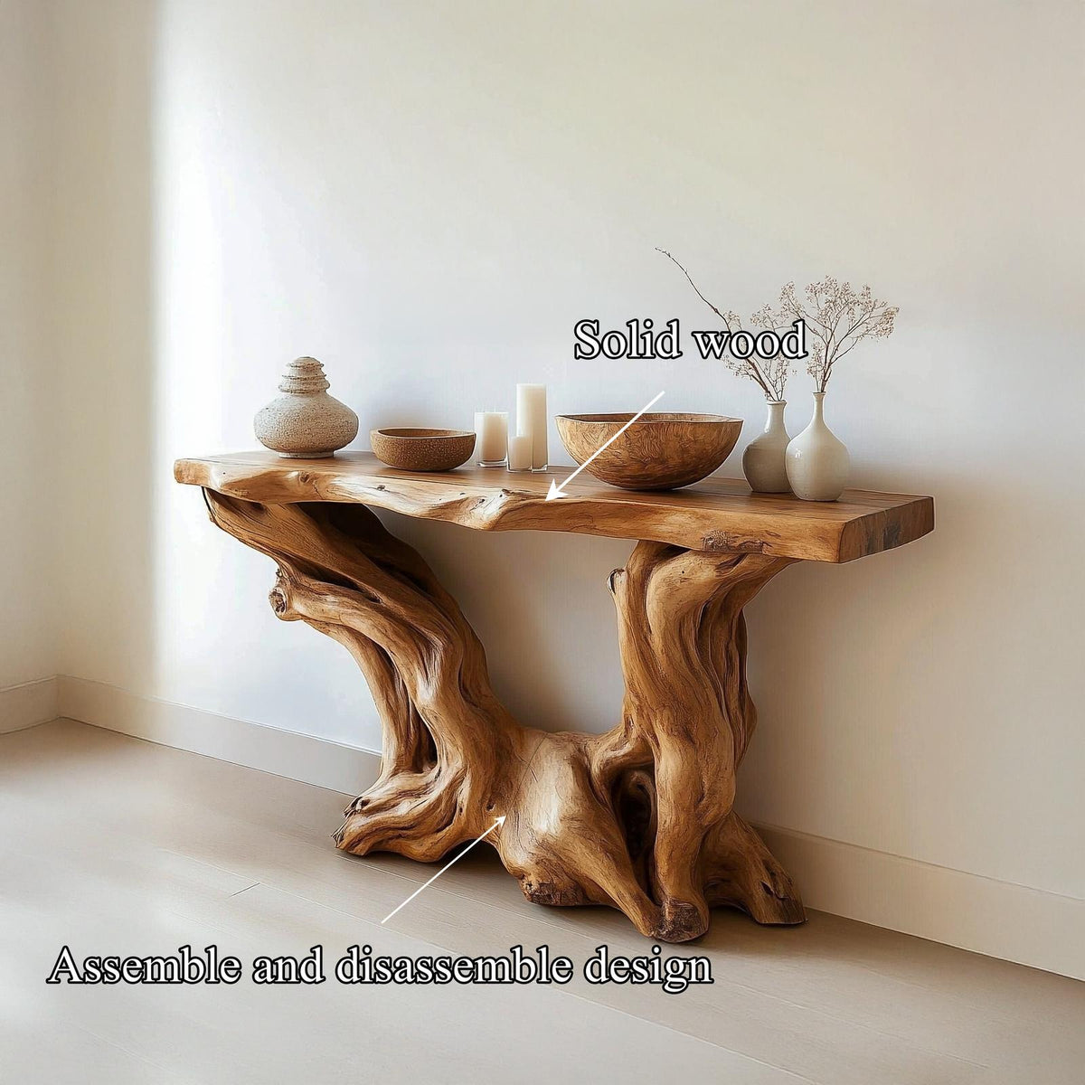 Mid Century Handcrafted Console Table Living Room