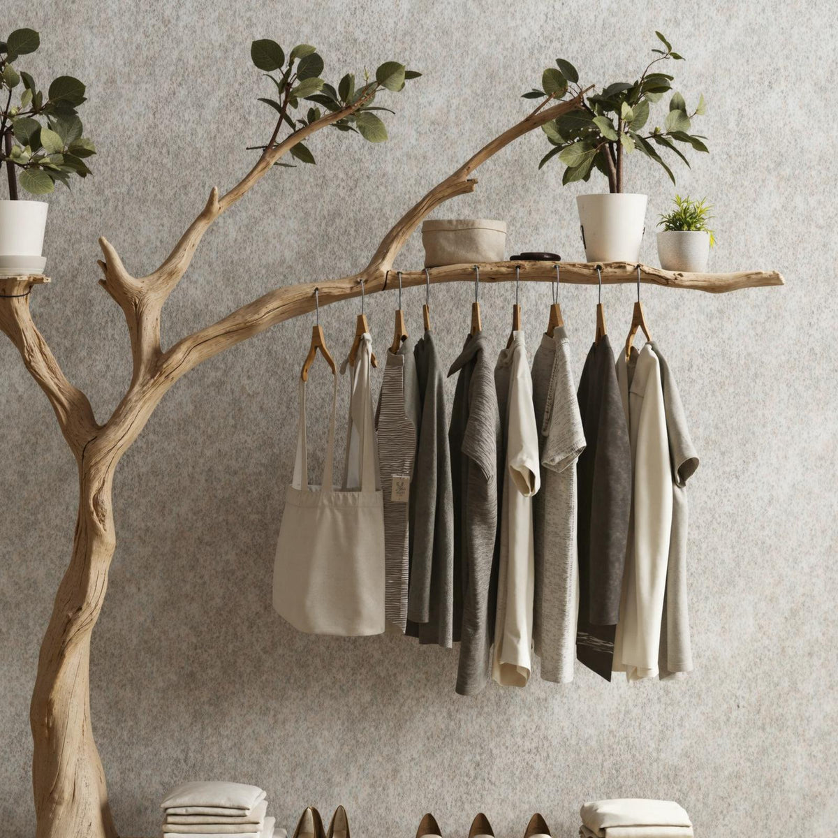 Tree Branch Shoe Rack For Closet Coat Rack With Shelf Rack For Shoe