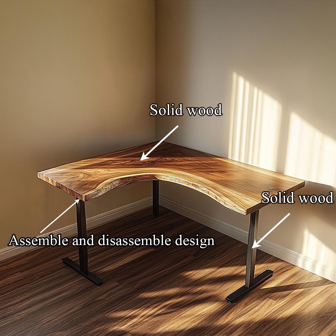 Rustic Natural Corner Work Desk Study Room And Reading Room