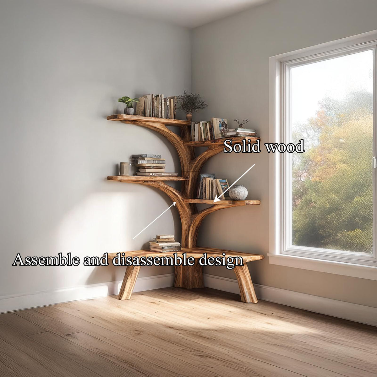 Rustic Tree Wall Shelf Living Room SINLSATB220