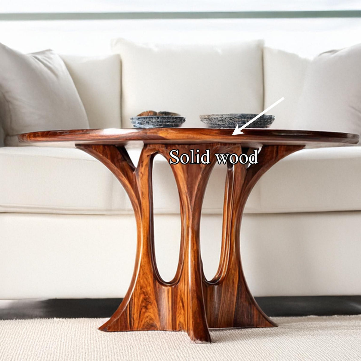 Modern Coffee Table Walnut Wood Living Room Gift