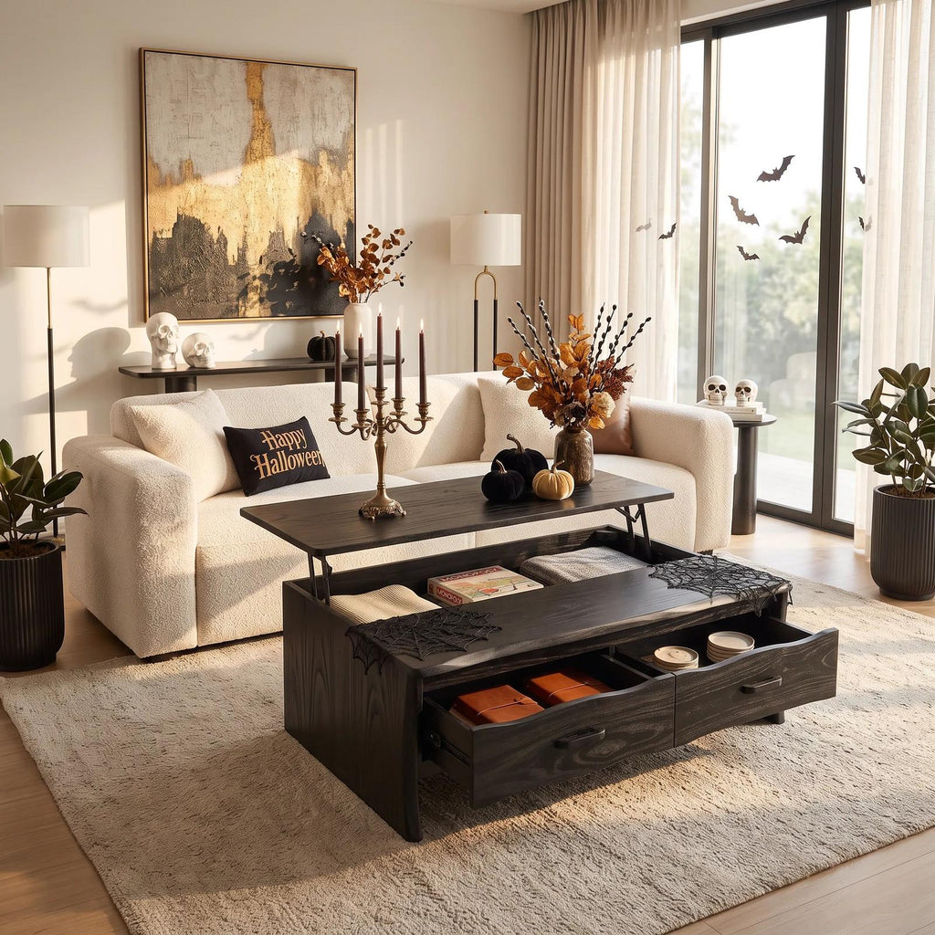 Contemporary Halloween Lift Top Coffee Table City Apartment