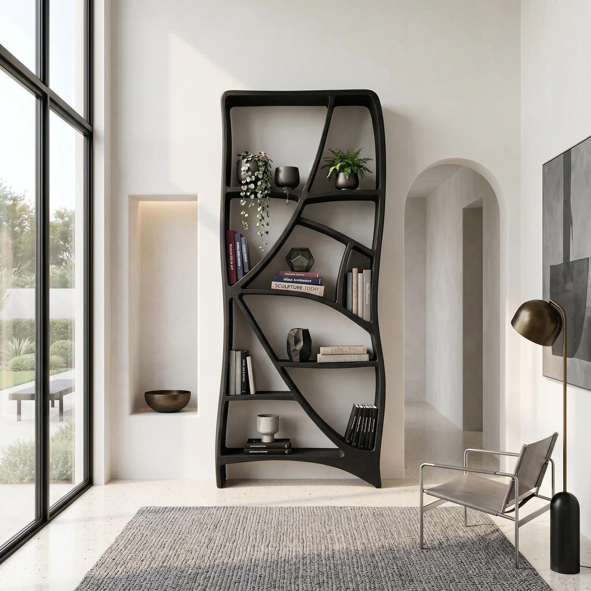 Minimalist Display Bookshelf For Cozy Lounge Corner