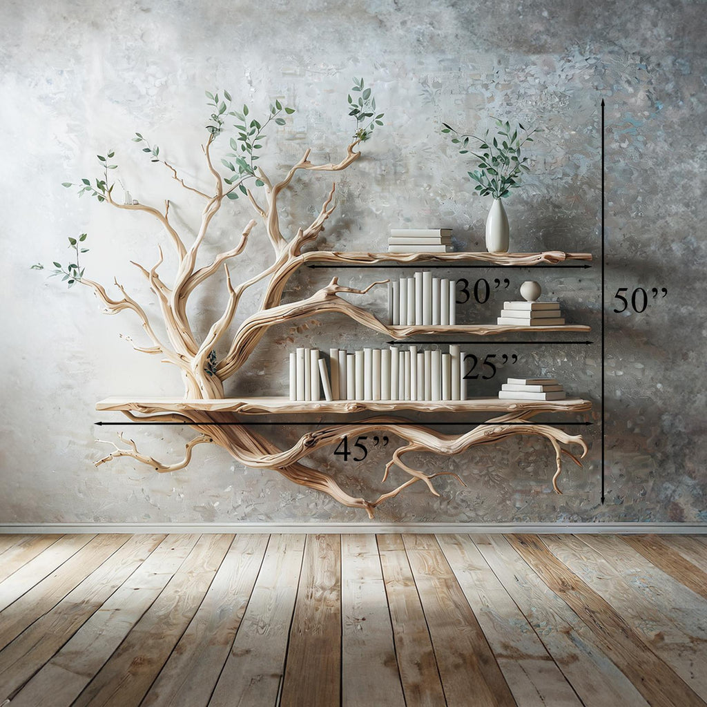 Wall Mounted Book Shelf Mid Century Bookcase Custom Floating Bookshelf