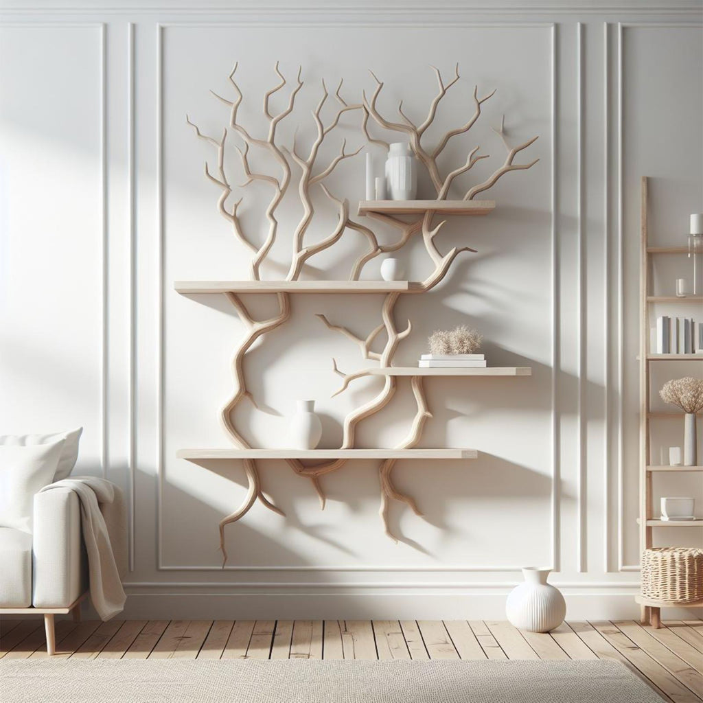 Rustic Tree Branch Wall Mounted Crafted From Wild Mulberry Wood