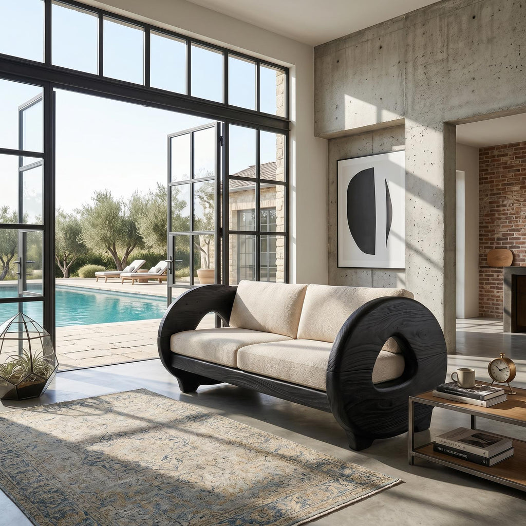 Sculptural Circular Arm Sofa Wellness Retreat Interior SILDTTRSFA005
