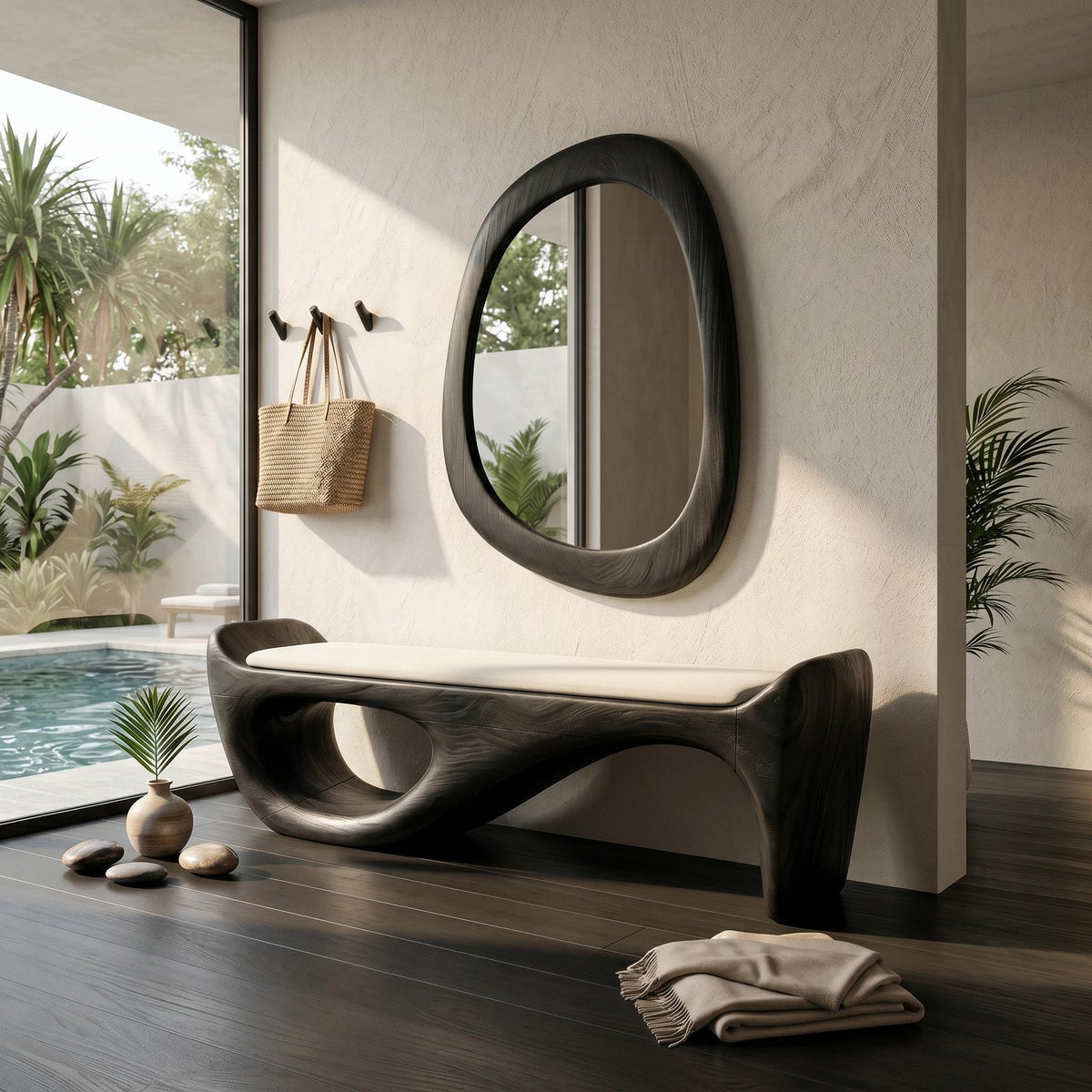 Designer Entryway Bench Organic Modern Home