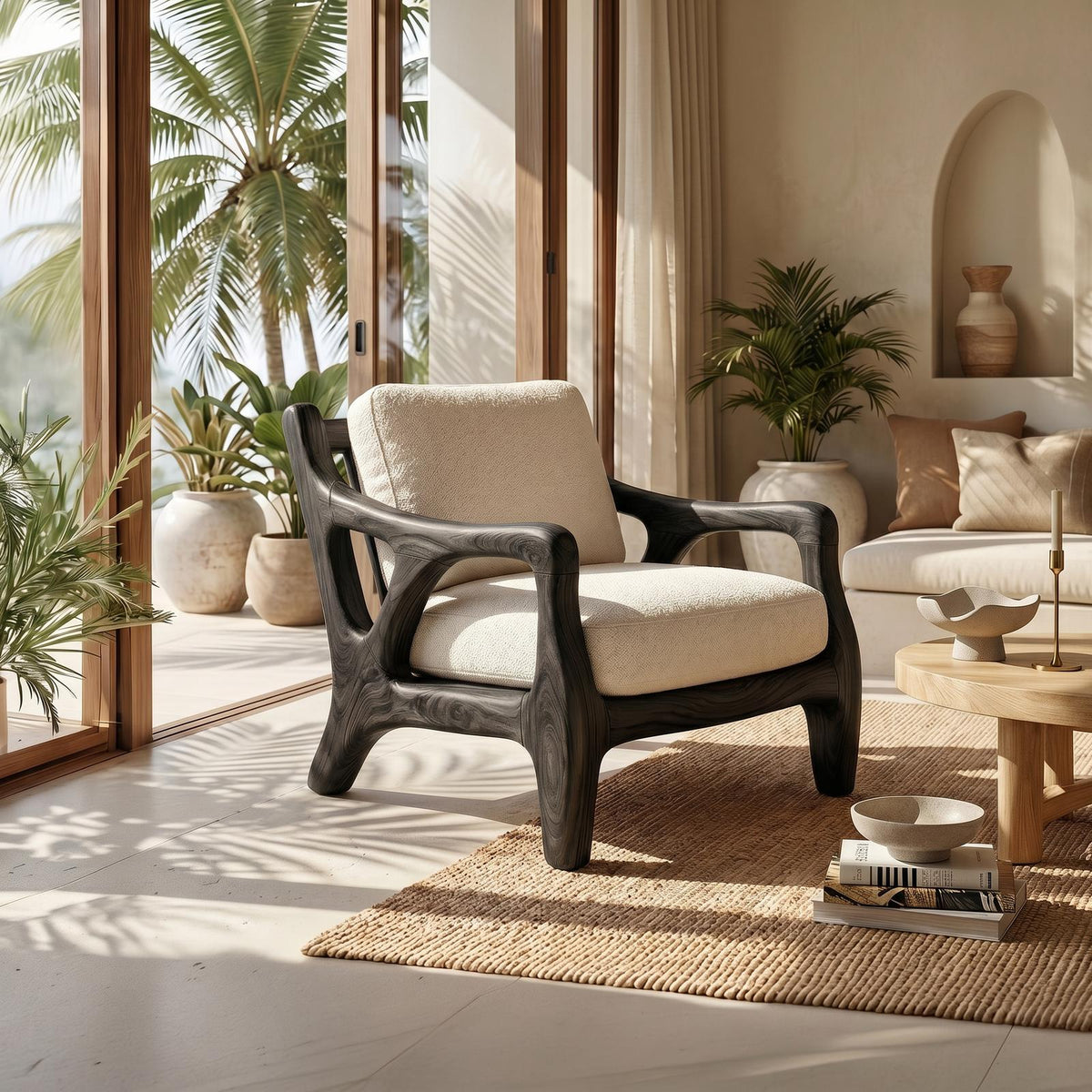 Luxury Resort Style Wooden Lounge Chair Poolside Patio SILDTTRCHR011