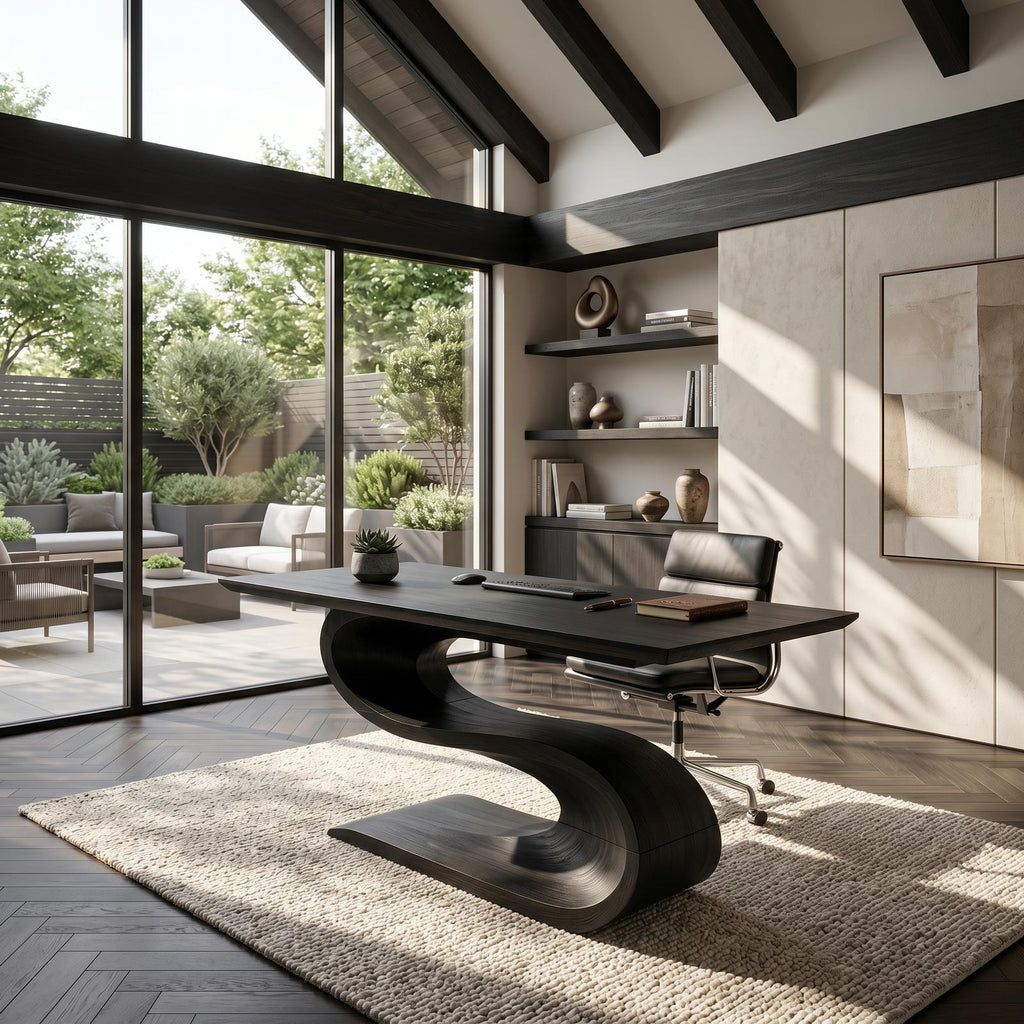 Contemporary Executive Desk For Open Workspace Interior Space