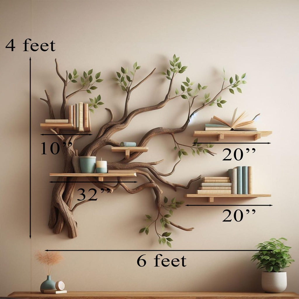 Tree Branch Shelf Wild Mulberry Wood Mini Bookcase