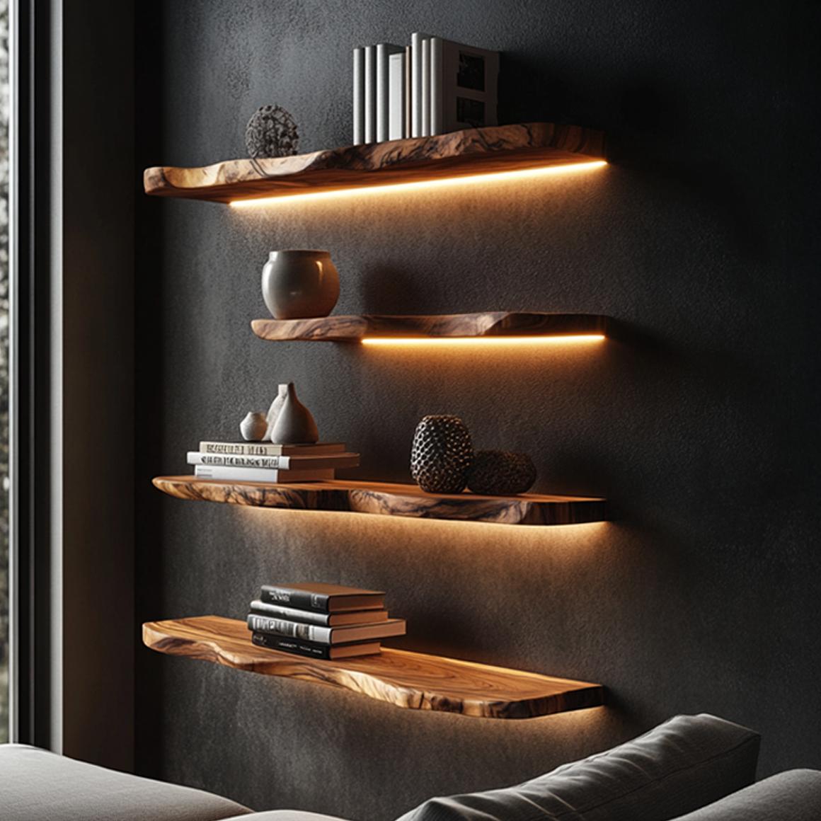 Rustic Floating Wall Shelf Living Room Bedroom Office
