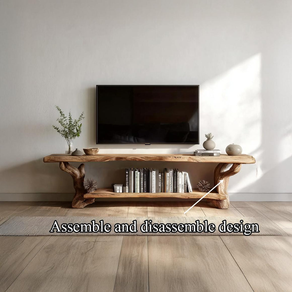 Rustic TV Console Storage Cabinet Living Room