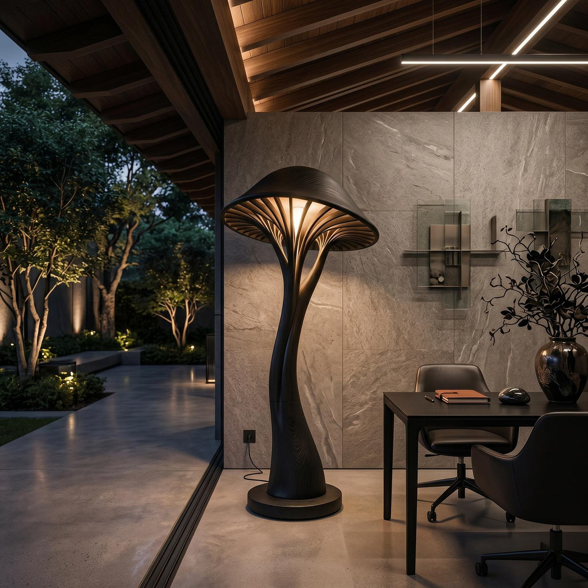 Contemporary Bloom Mushroom Floor Lamp For Living Room SILDTTNLAM012