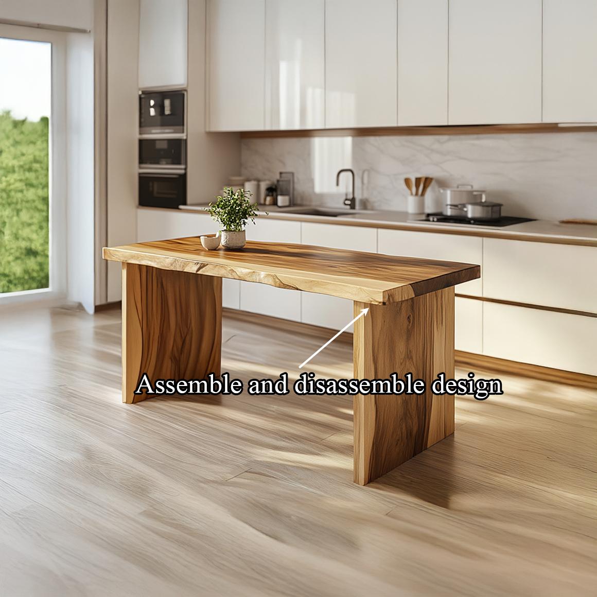 Spry Interior Contemporary Wooden Dining Table, Modern Minimalist Kitchen Dinner Table for Home Dining Room Decor, Model SINLSAKT001