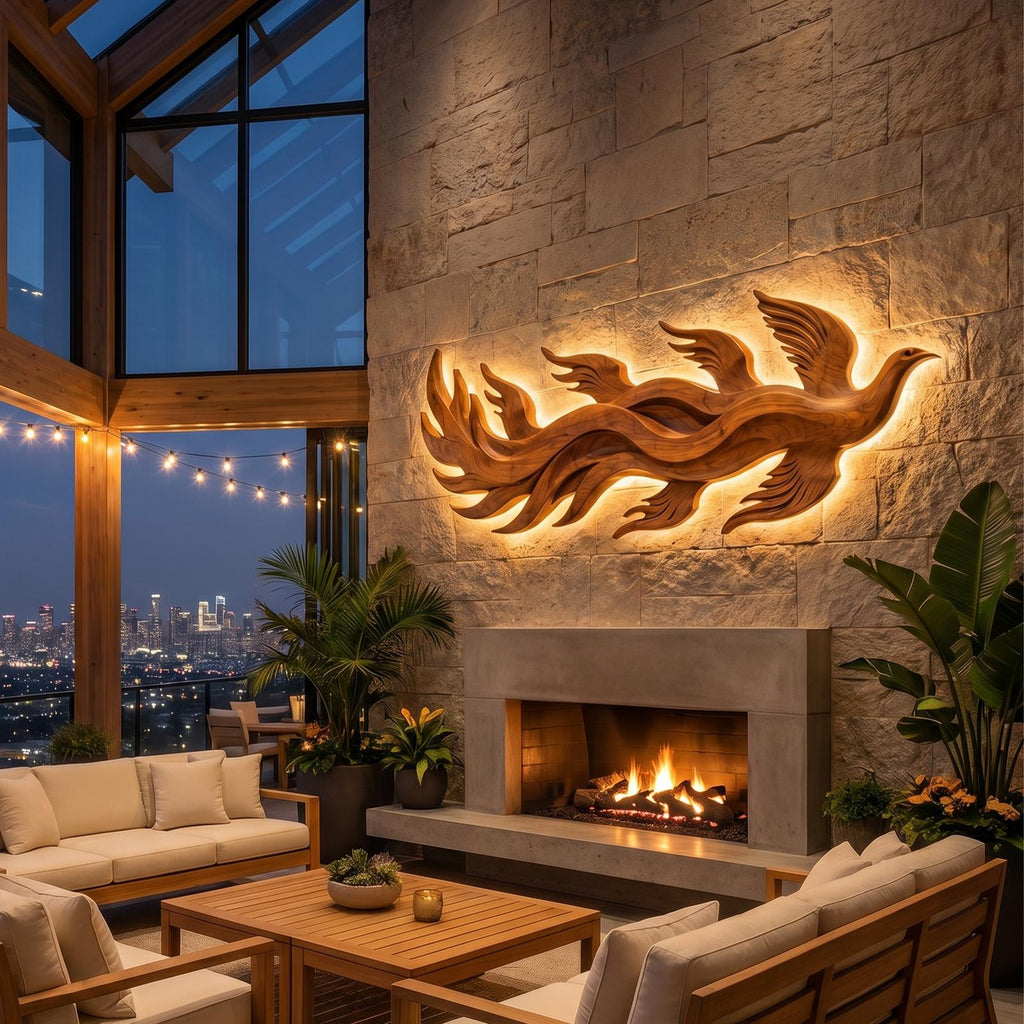 Minimalist Dimensional Wood Wall Art, Modern 3D Abstract Wall Decor Panel for Luxury Hotel Suite and Lounge