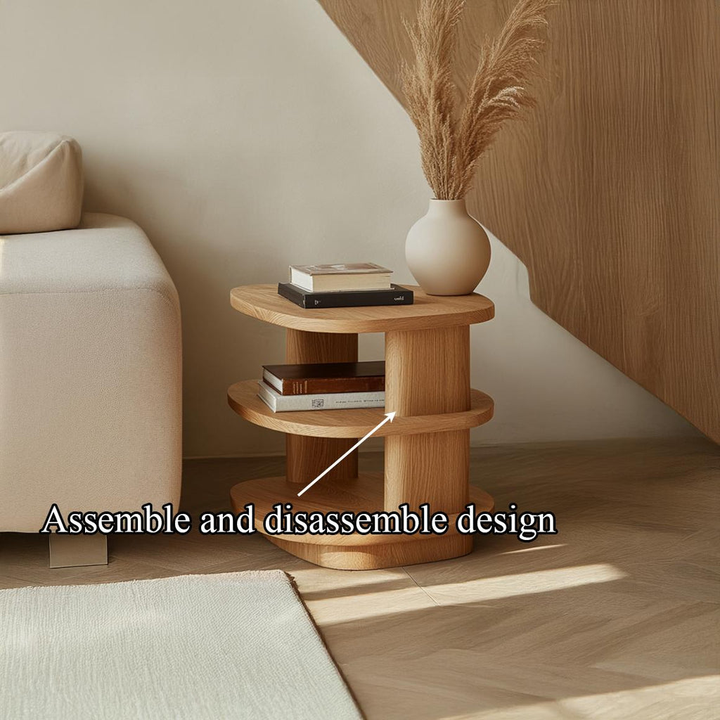 Mid Century Modern Small Wood Side Table, Handcrafted End Table & Nightstand for Living Room, Reading Nook