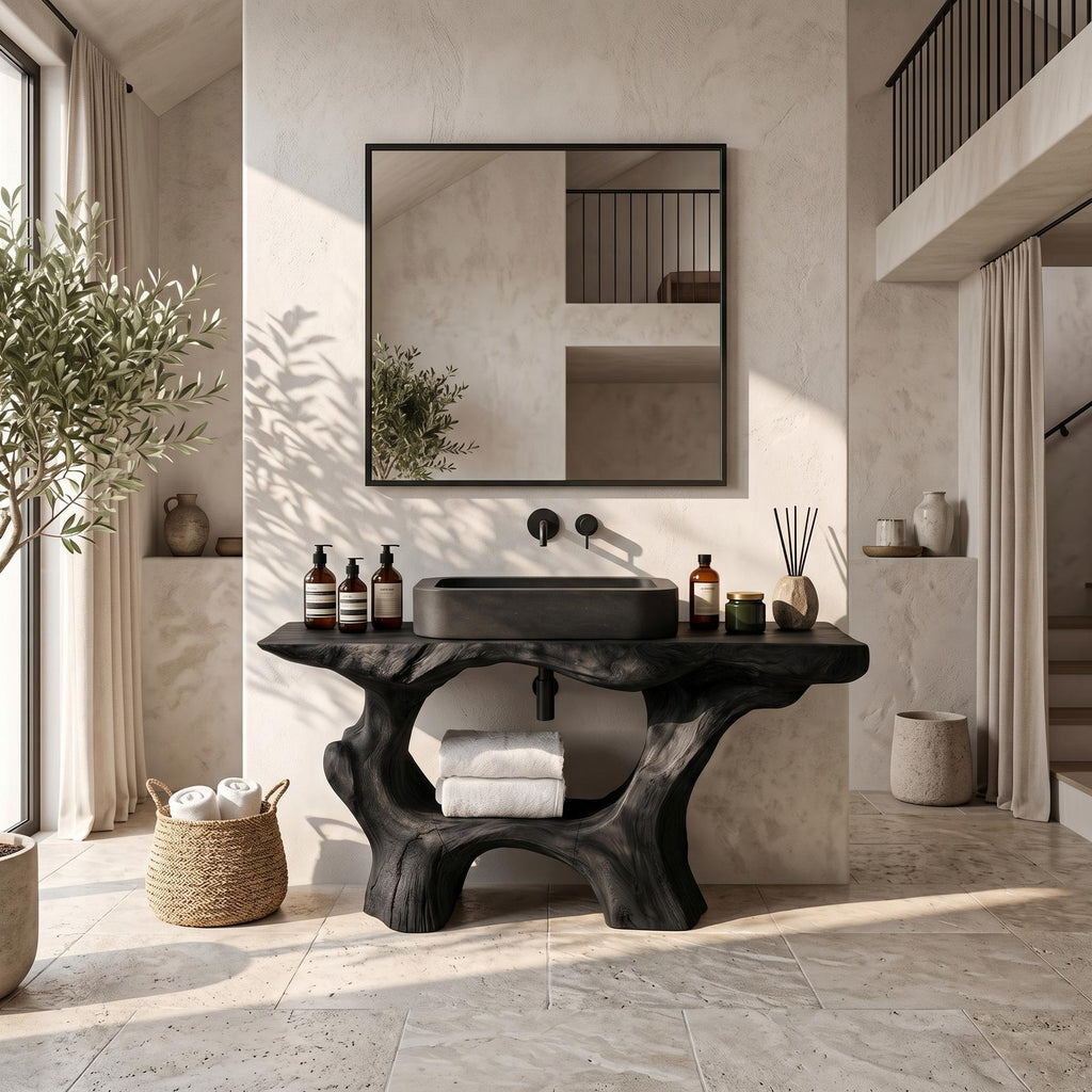 Farmhouse Solid Wood Vanity For Rustic Bathroom