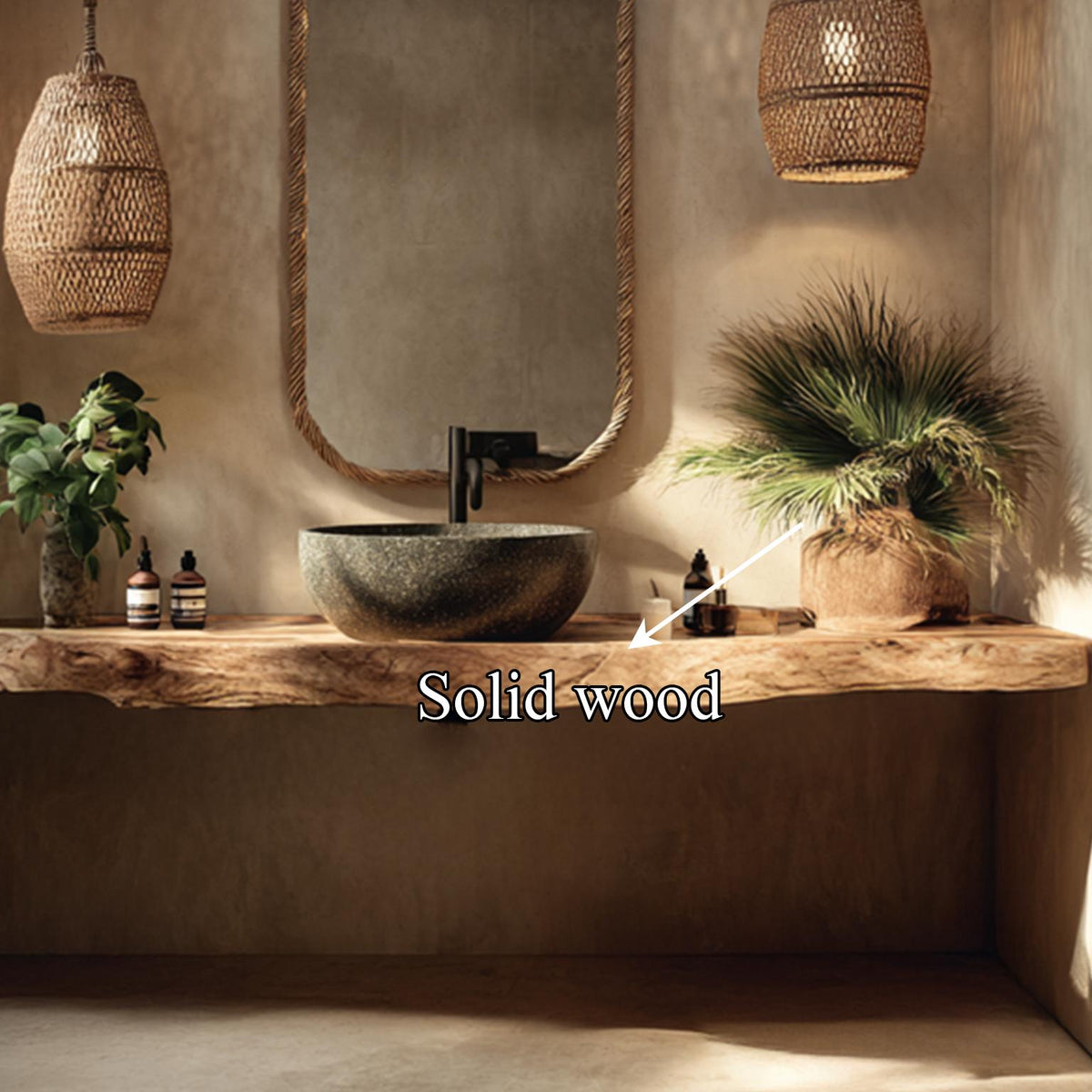 Midcentury Floating Shelf Vanity Bathroom